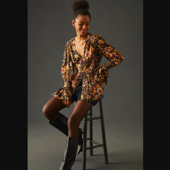 New Anthropologie Floral Tunic - Size Medium - Picture 1 of 5